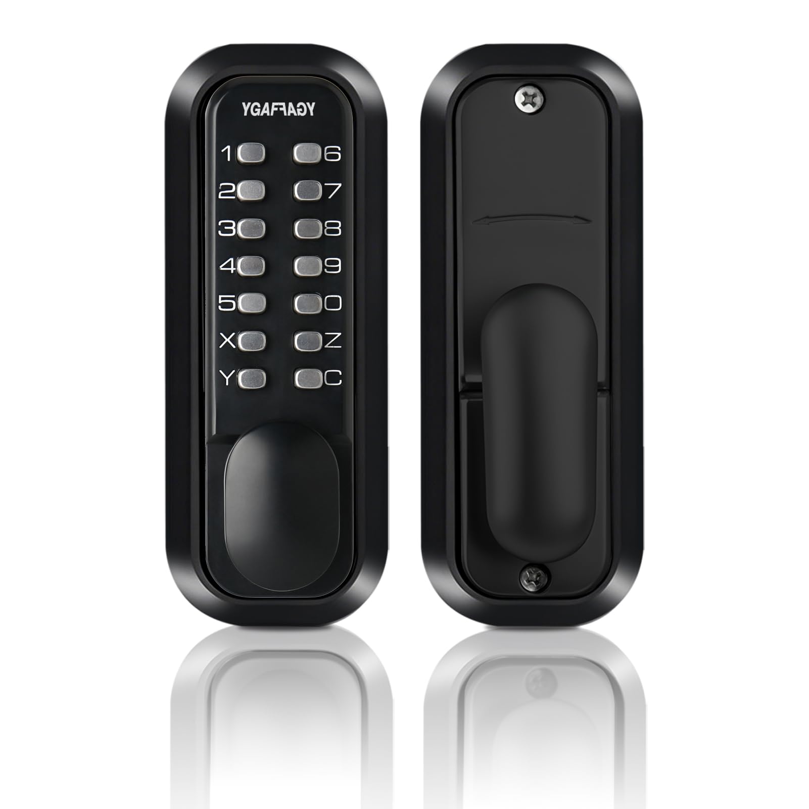 Photo 1 of NON FUNCTIONAL - PARTS ONLY -------------------------------------------------------------------------YGAFFAGY Mechanical keyless Entry Door Lock 601YD2B, Weatherproof deadbolt with Handle,Security Outdoor Lock Without Electronic,Easy Installation,for Home