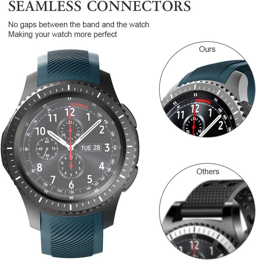 NotoCity for Gear S3 Frontier Band No Gaps,Silicone Replacement Band for Samsung Gear S3 Frontier/Gear S3 Classic/Galaxy Watch 46mm(slate) - Image 3