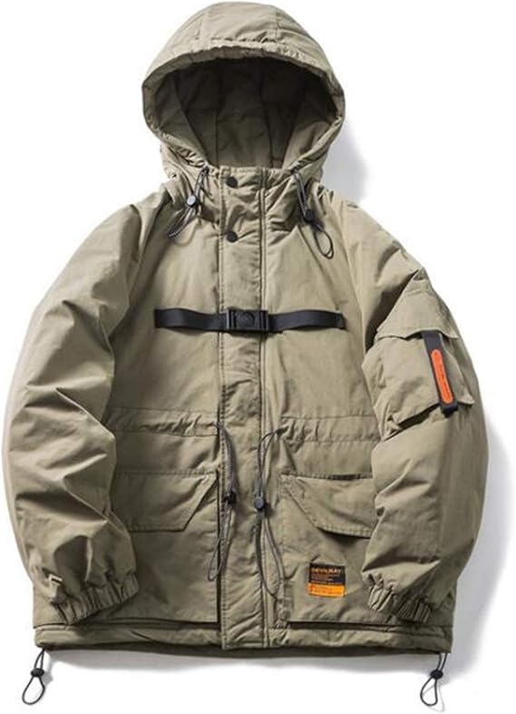 メンズクラシックコットンパーカージャケット 冬のアウトドアパーカージャケットの防風アウターコートフリースライニング暖かいコートがマルチポケット付き コート ジャケット 通販 Amazon