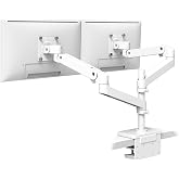 Ergotron &ndash; Upgraded LX Pro Premium Vertical Stacking Dual Monitor Arm, VESA Desk Mount &ndash; for 2 Monitors Up to 24 Inches, 4 to 22 lbs Each &ndash; White