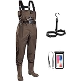 Trudave Chest Waders for Men with Boots, 2-Ply Nylon/PVC Waterproof Fishing & Hunting Waders for Men and Women
