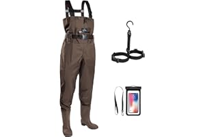 Trudave Chest Waders for Men with Boots, 2-Ply Nylon/PVC Waterproof Fishing & Hunting Waders for Men and Women