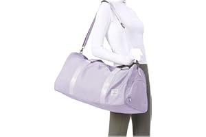 BJLFS Small Gym Bag with Shoe Compartment, Workout Sport Duffle Bag for Women Travel, Waterproof Shoulder Overnight Weekender Bag Lightweight Carry on Tote Bag for Swim, Yoga, Dance Fitness Purple