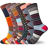 HHX YONLEE Dress Socks 5/6/10 Pairs Crew Argyle Colorful Cotton Novelty Casual Happy Fun