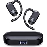 CXK Open Ear Headphones Bluetooth 5.4 Bone Conduction Headphones, True Wireless Earbuds with 60Hrs Stereo Sound, 0.27oz Lightweight Design, Open Earbuds with Mic, IPX6 Waterproof for Running, Black