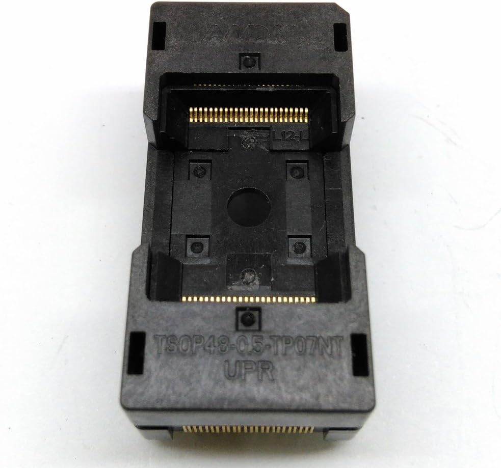 TSOP48 Long model Open Top Burn in Socket Pin Pitch 0.5mm IC Test Socket Adapter Transposon Adapter Conversion Block IC size:12X18.4mm,socket size:20X40mm