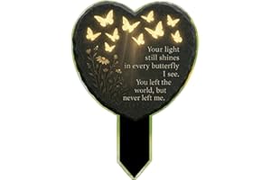 Cemetery Ornament – Grave Marker Decoration, Memorial Stone Cross | Outdoor Angel Statue, Artificial Flower Vase, Solar Candl
