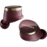 Bowers &amp; Wilkins Pi8 Wireless Earbuds with 3 Built-in Mics, Dark Burgundy | In-Ear Bluetooth Earphones with Qualcomm Chipset, aptX Lossless, Active Noise Cancelling Earbuds, 15-Min Quick Charging