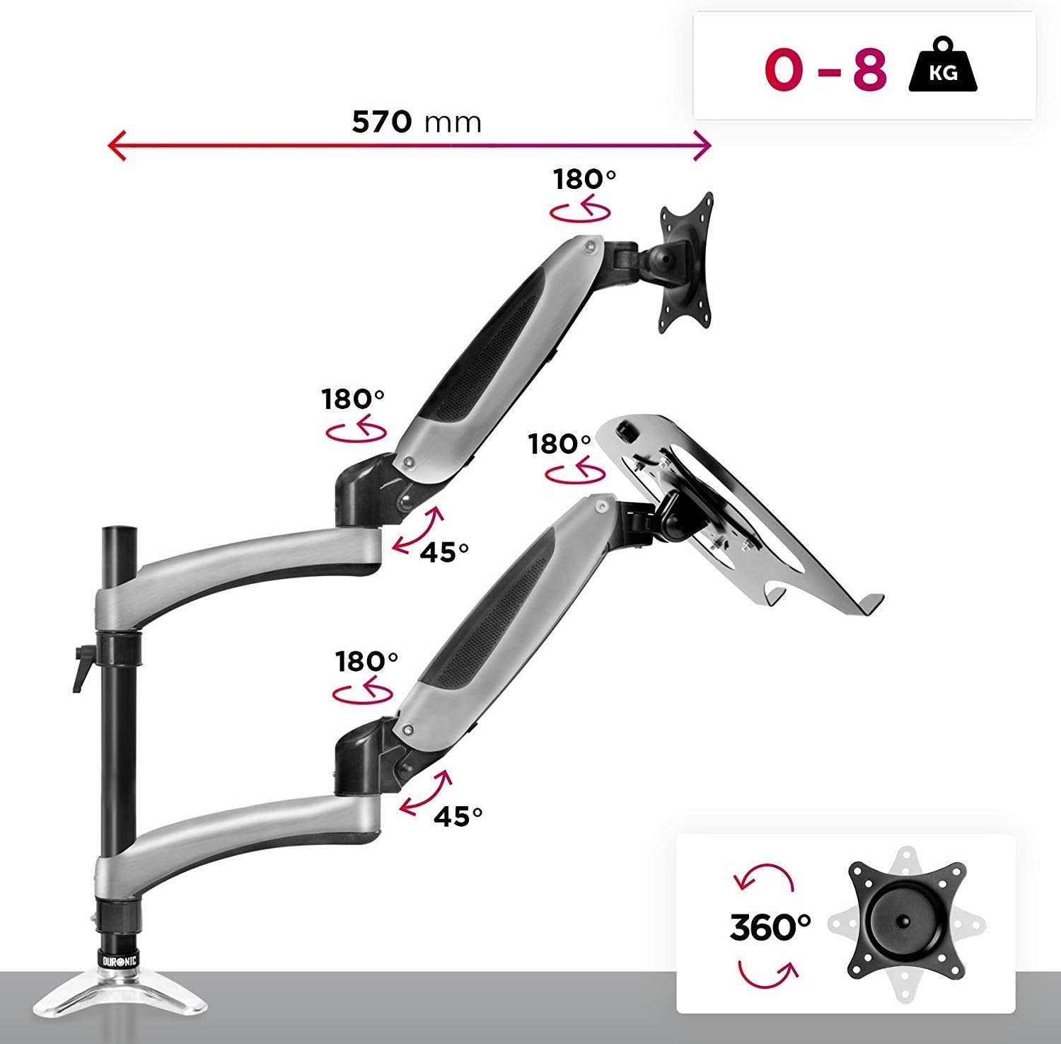 Duronic Desk Mount DM65L1X1, Premium - Image 5
