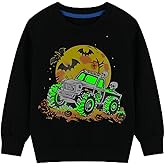 HILEELANG Boy Sweatshirts Halloween Christmas Novelty Glow in the Dark Crewneck Pullover Cotton Graphic Tops Sweater Shirts