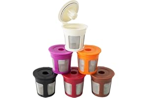 LVNASST Reusable K Cups for Keurig K Express Essentials Keurig 1.0 & 2.0 Brewers, Refillable Coffee Pods for Single Serve K Cup Coffee Maker, 6 Pack