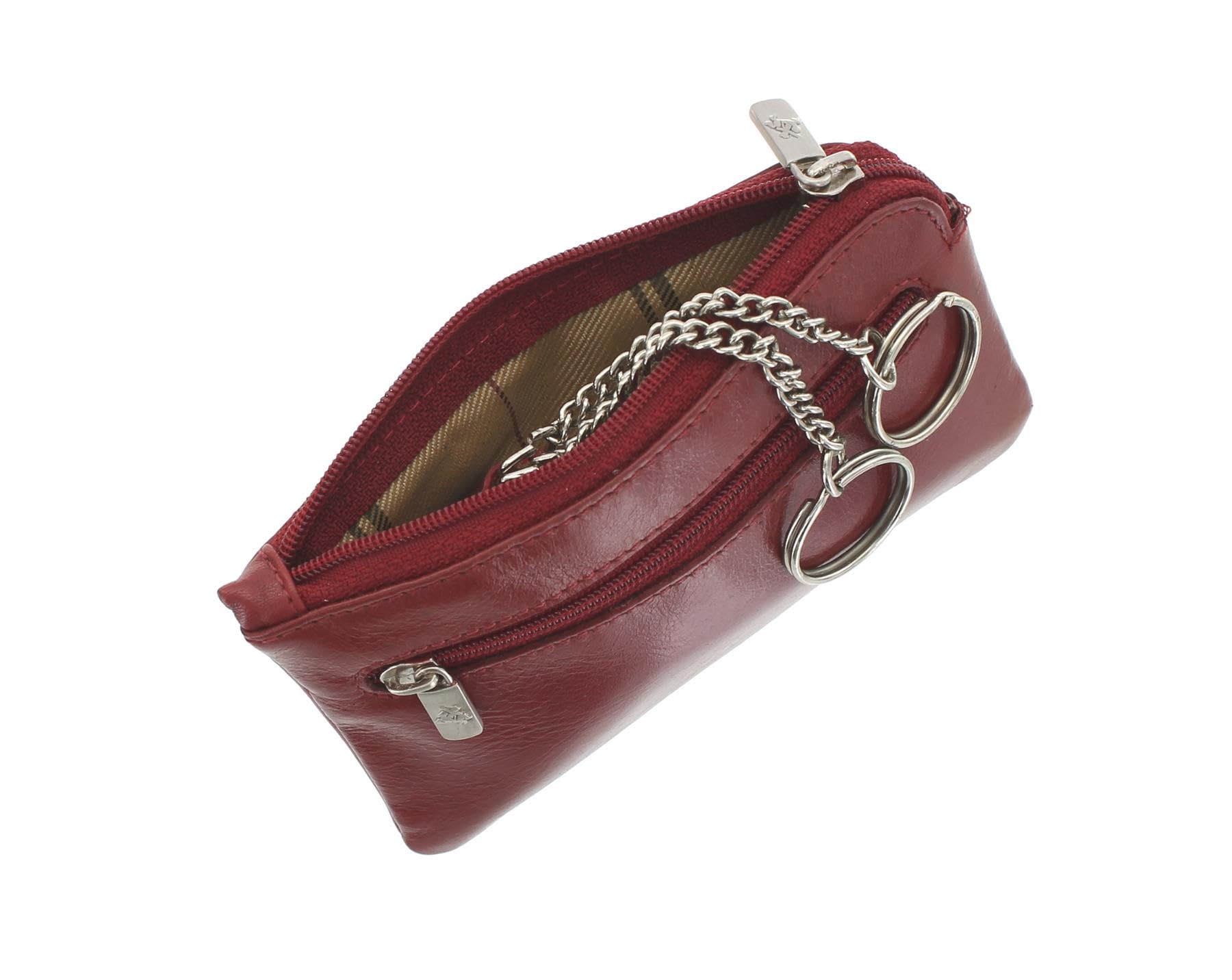 Visconti Monza Collection Geno Leather Coin Purse with Keyring MZ19 Red