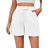 Famulily Womens Summer Cute Shorts Casual Side Pockets High Waist Shorts with Back Elastic Waist