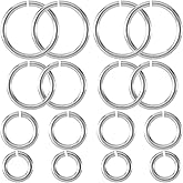 HINZIC 16 Pcs 3/4/5/6mm Open Jump Ring for Jewelry, 925 Sterling Silver Key Rings, Small Open Connector Bracelet Necklace Charm for Wedding Prom Jewelry Making