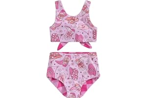 GOOCHEER Toddler Baby Girls Swimsuit Summer Two Pieces Floral Bikini Set Sleeveless Swimwear Beach Outfit Bathing Suit