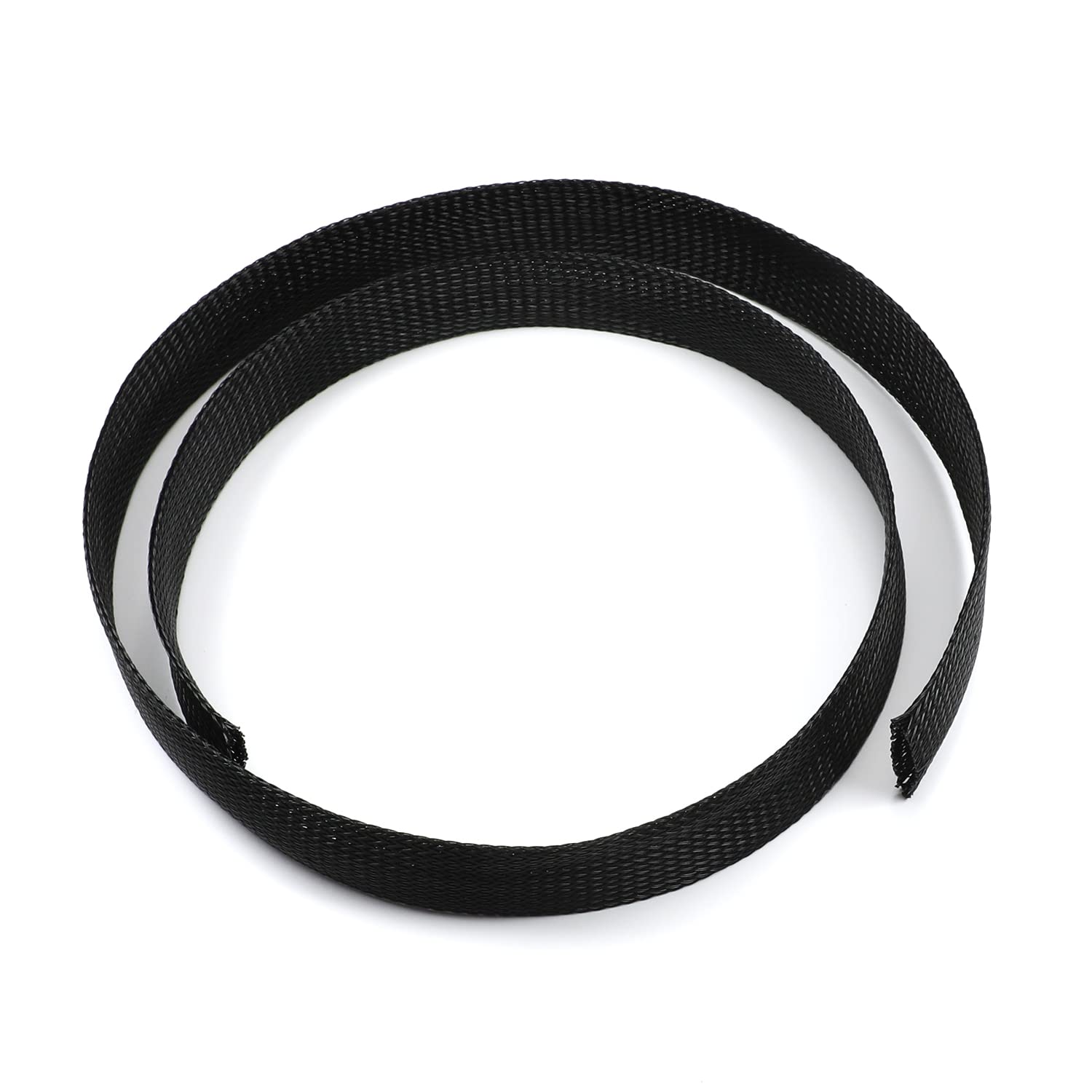 Othmro 1Pc Cable Management Sleeve, Braided Cable Tidy Black, 1m Cable Organizers Cable Protector Wire Tidy for TV/PC USB Cable, 30mm Width