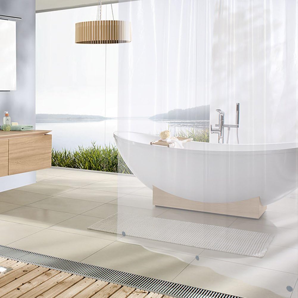 Amazer Shower Curtain Liner, 72 Inches W x 84 Inches H EVA 5G Bathroom Plastic Shower Curtain with 3 Magnets and 12 Grommet Holes-Clear: Home & Kitchen