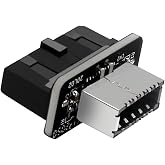 WLGQ USB 3.0 19-Pin to USB 3.2 Type E Adapter, Internal Motherboard Converter, Front Panel Type-C Port, Black