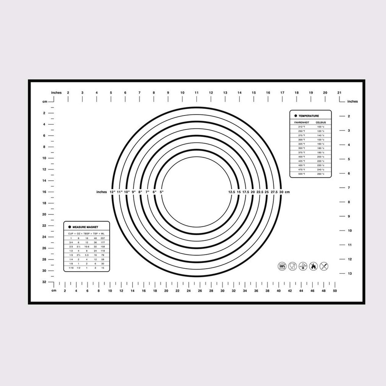 Silicone Baking Mat Pizza Dough Maker Pastry Kitchen Gadgets Cooking Tools Utensils Bakeware Kneading Accessories(Black)