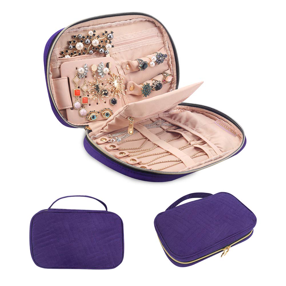 PinkJewelry Bag Shubb Travel Jewelry Organizer Bag Velvet Traveling Jewelry Storage Case for