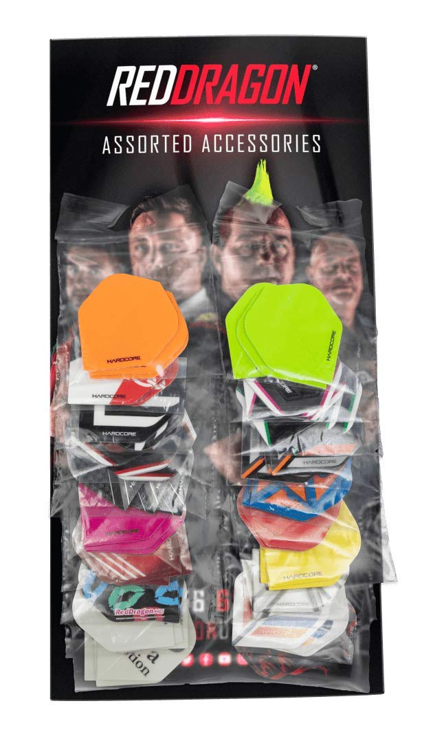 RED DRAGON Assorted Hardcore Extra Thick Dart Flights Value Pack