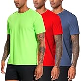 Nutria Mens Dry Fit Workout Shirts 3 Pack Short Sleeve Gym Athletic Running Tees Moisture Wicking Light Breathable Cool U18