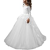 Abaowedding Lovely Flower Girl Dress Lace Long Sleeves Prom Gown