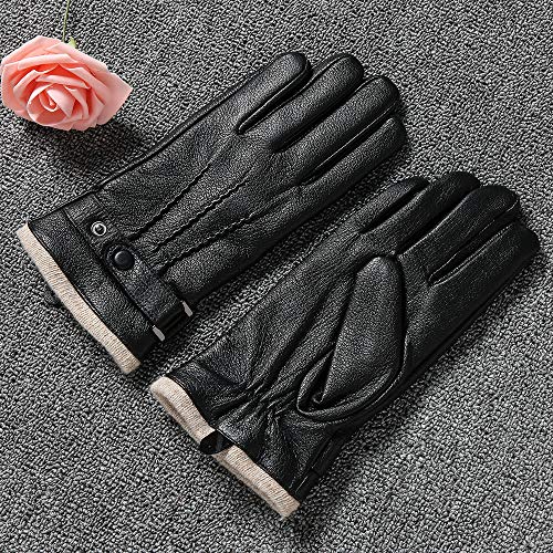 Mens Genuine Leather Gloves Winter - Acdyion Touchscreen Cashmere/Wool Lined Warm Dress Driving Gloves (Black, Medium) - Thumbnail 6