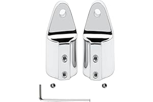 REDSNAKE Marine Pair 316SS Heavy Duty Bimini Top Cap External Eye End Boat Fittings with Two Screws Hardware Fits 7/8" or 1" OD Round Tube
