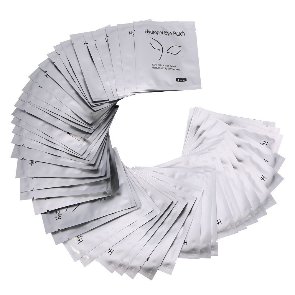 Vinmax 100 Pairs Set,Under Eye Pads, Lint Free Lash Extension Eye Gel Patches for Eyelash Extension Eye Mask Beauty Tool (girl grid)
