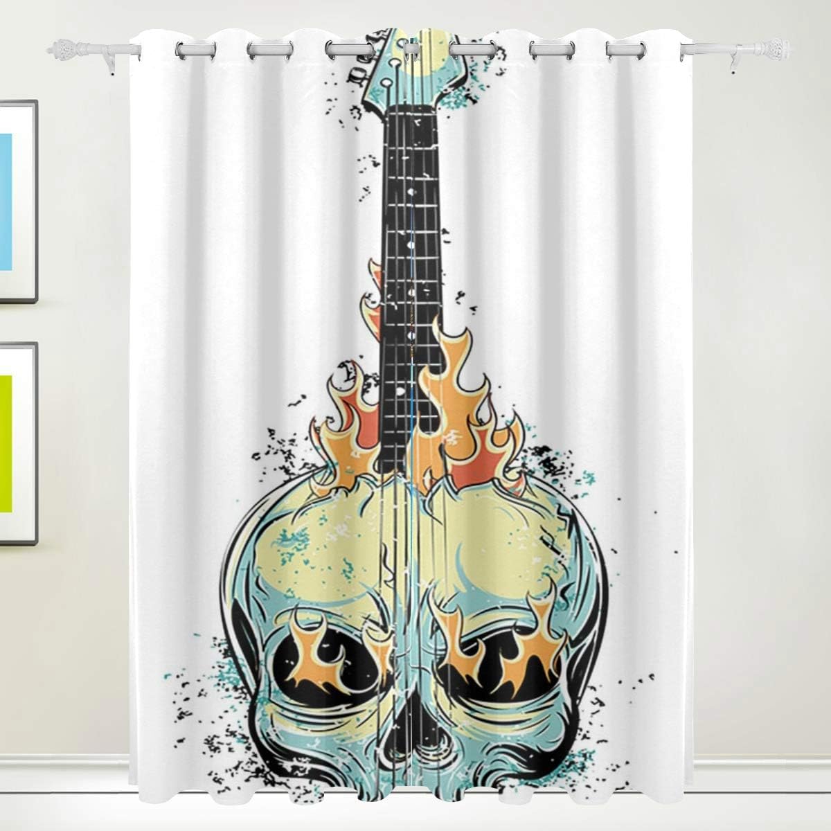 Amazon.com: ALLMILL Blackout Curtains Hard Rock Grunge Burning Electric