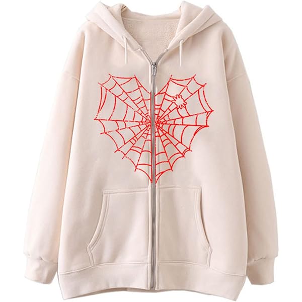 NJNJGO Unisex Grunge Punk Hooded Sweatshirt Y2K Jacket