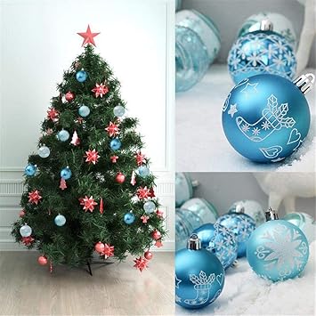 Fancylande Boules De Noël 24 Pcs Boule De Noel De 6cm Arbre