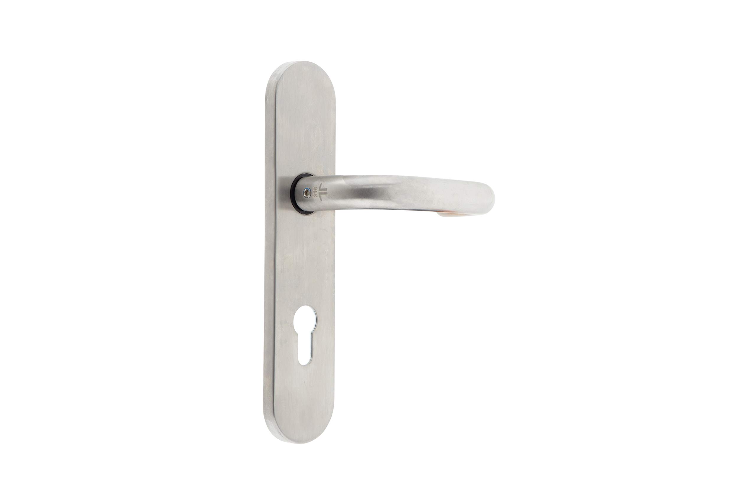 Tesa Assa Abloy SDF92EXIS16 Shield with Handle and Keyhole Stainless Steel Finish AISI316 E.E.P.MA/BO/72 1972/CF IS16 M2, Con bocallave