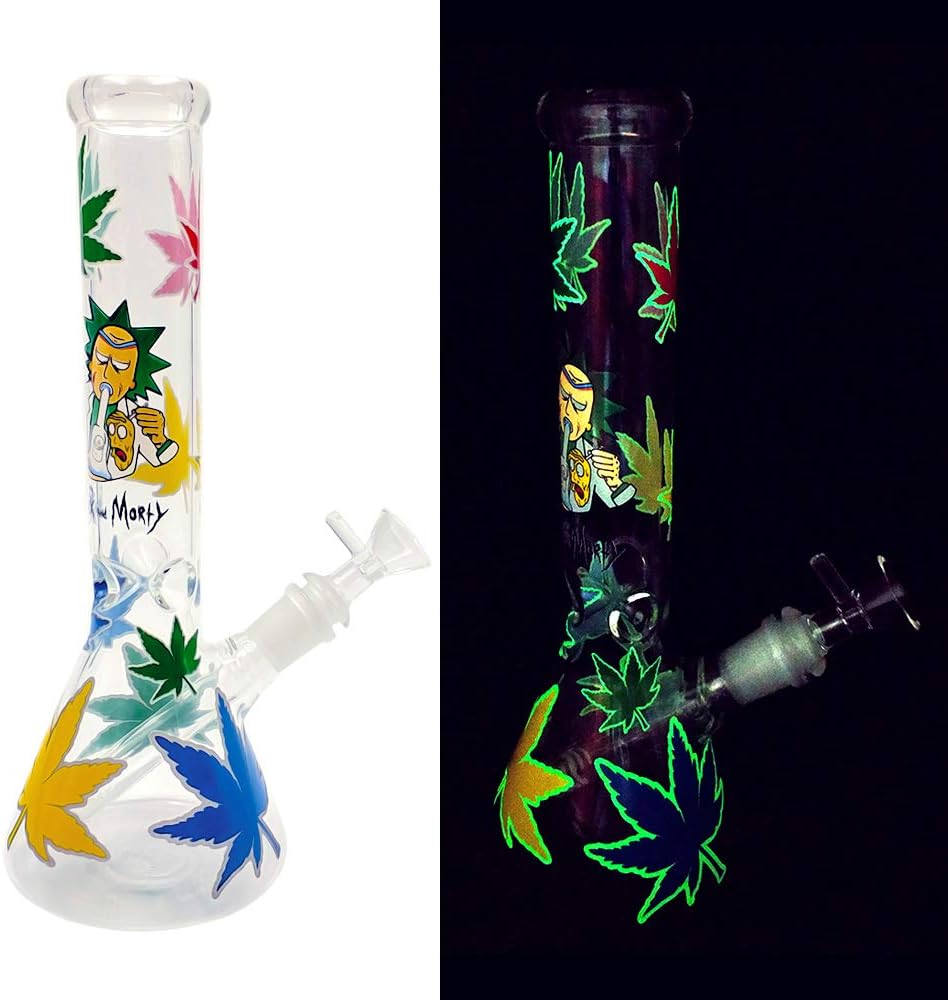 Home Glass Vase Glow in The Dark, Tube Glass Crafts, 10.6 Inch Water Chamber - Man Women Boys