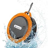 WONFAST® Portable Mini Wireless Bluetooth 3.0 Waterproof Outdoor & Shower Speaker with 5W Speaker/Suction Cup/Mic/Hands-Free Speakerphone (Orange)