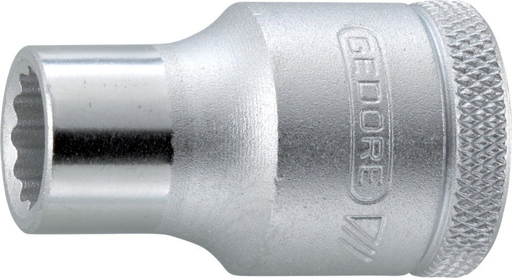 GEDORE Socket, 1/2" 12.5 mm drive, Bi-hex, 10 mm AF, Tool, D 19 10, Chrome-plated steel
