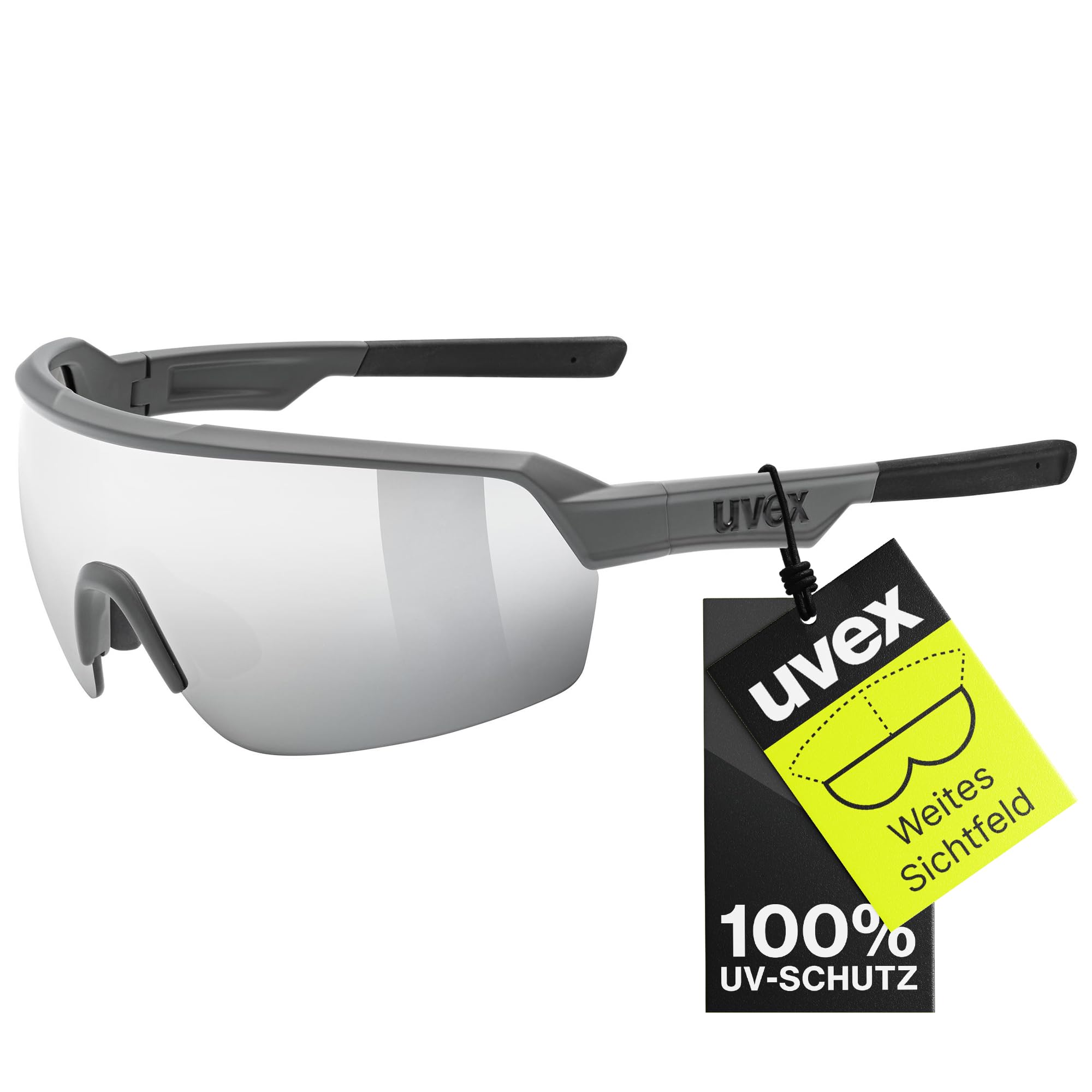 Uvex sportstyle 227 - Sportbrille für Damen und Herren - 100% UVA-, B, C Schutz - verspiegelt - grey matt/mirror silver - one size