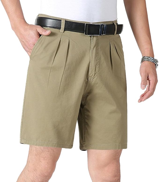 Amazon メンズ ハーフパンツ カジュアル コットン 膝上 無地