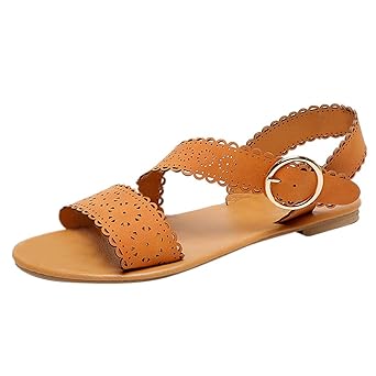 ABsoar Strand Sandalen Damen Mode Freizeitschuhe Aushöhlen Blumenschnalle Sommersandalen Casual Römische Schuhe Walking Laufs