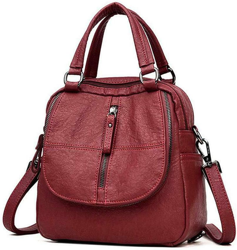 3 Ways Convertible Bag,PU Leather Multipurpose Backpack Shoulder Bag Zipper for Mobile Phone Keys Travel