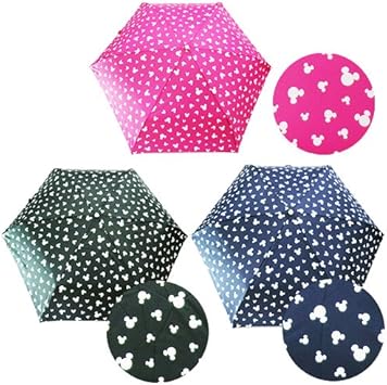 Amazon Co Jp Disney ディズニー ミッキー 立体グリップ 折り畳み傘 53cm ブラック 467 ローズ スポーツ アウトドア