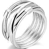 Jude Jewelers Stainless Steel Silver Gold Two Tone Waved Braided Statement Cocktail Party Anniversary Promise Ring