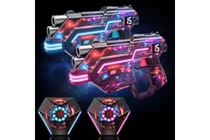 Laser Tag Guns Set of 2: LED Vest Setting | Dynamic Barrel | Fun Ideas Age 8+ Year Old Toys | Lazer Game Teen Boys & Girls Ou