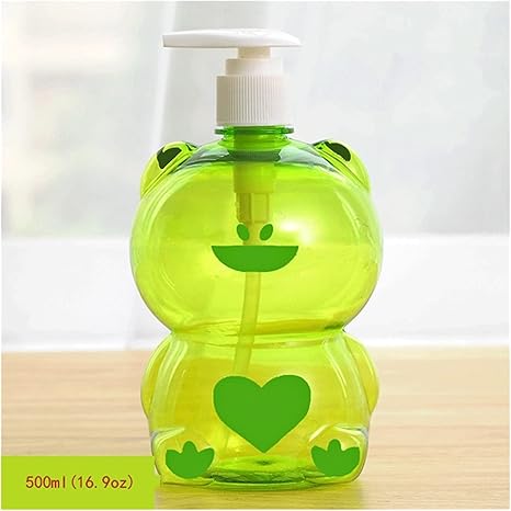 Amazon ローションディスペンサー ソープディスペンサー かわいいポンプとソープディスペンサー 再利用可能なローションディスペンサー ホームデコレーションダックストロベリーフロッグ 詰め替え石鹸ジャー サイズ 500ml Frog ソープ シャンプー用