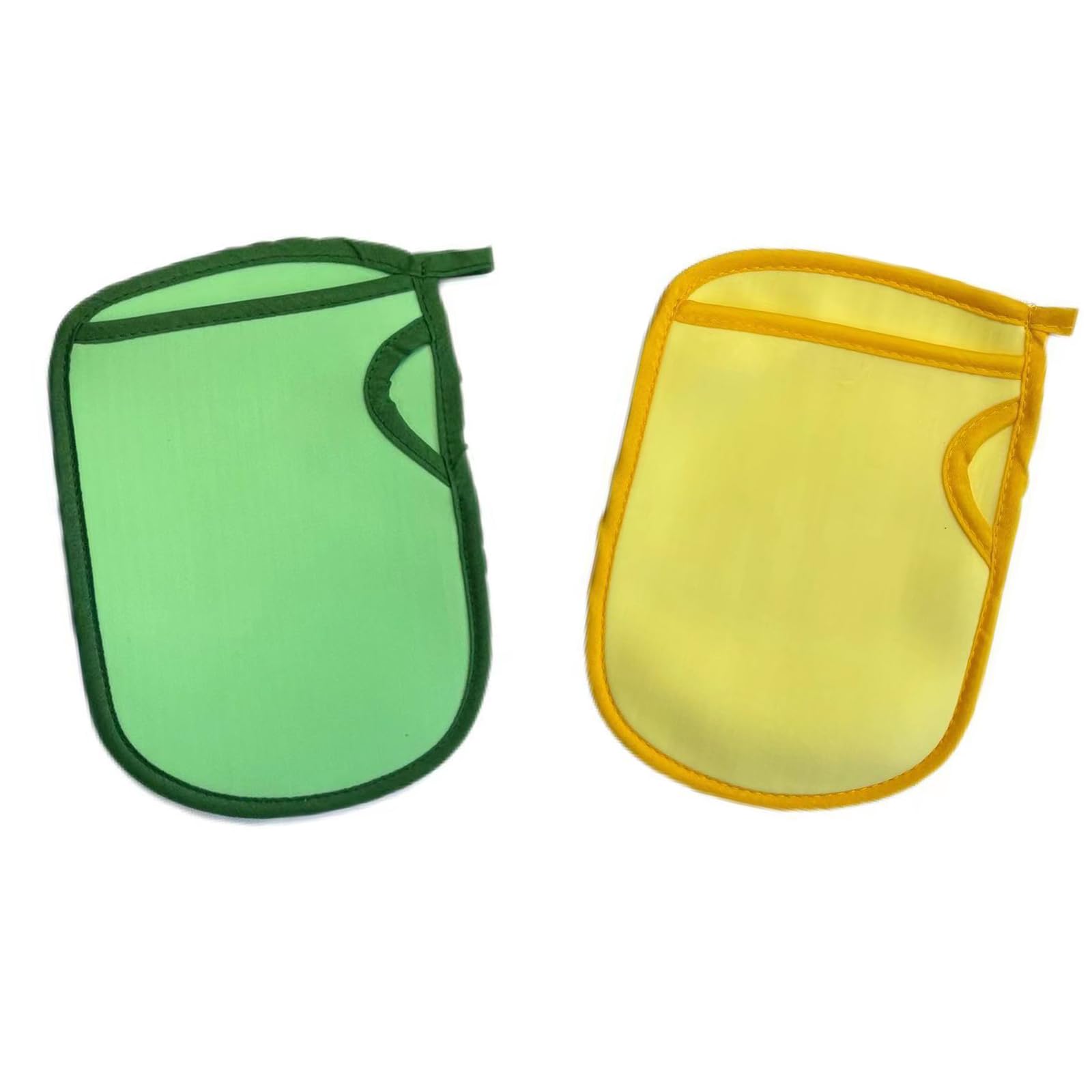 SWYSGS 2pcs Exfoliating Shower Gloves, Double Sided Exfoliating Bath Gloves, Deep Clean Dead Skin for Spa Beauty Skin Shower, Green & Yellow