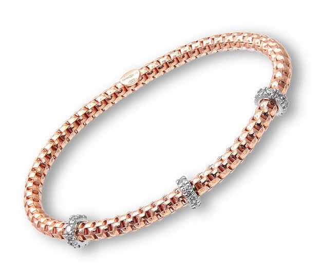 Citerna Women's 925 Sterling Silver Rose Gold Plated Bracelet with