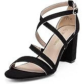 DREAM PAIRS Women’s Ankle Strap Dress Pump Low Chunky Heel Sandals