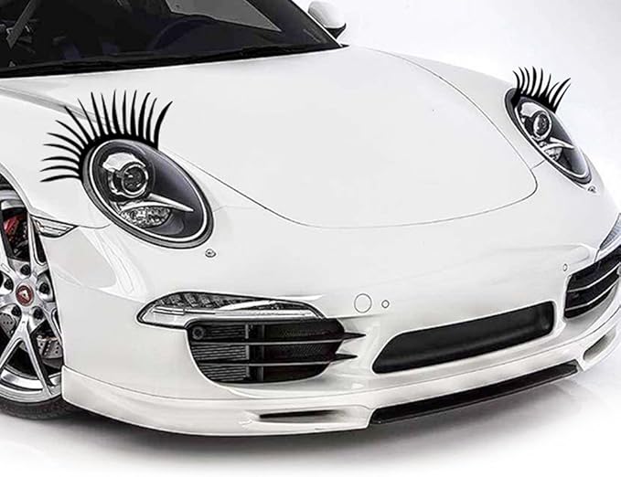 Amazon 沈黙ショッピングブラックステレオ車まつげヘッドライトまつげアクセサリー車ライトまつげステッカーデカール車の3dステッカー 車 バイク 車 バイク