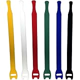 8" Hook & Loop Cable Ties - 50 Pieces - Color: Black
